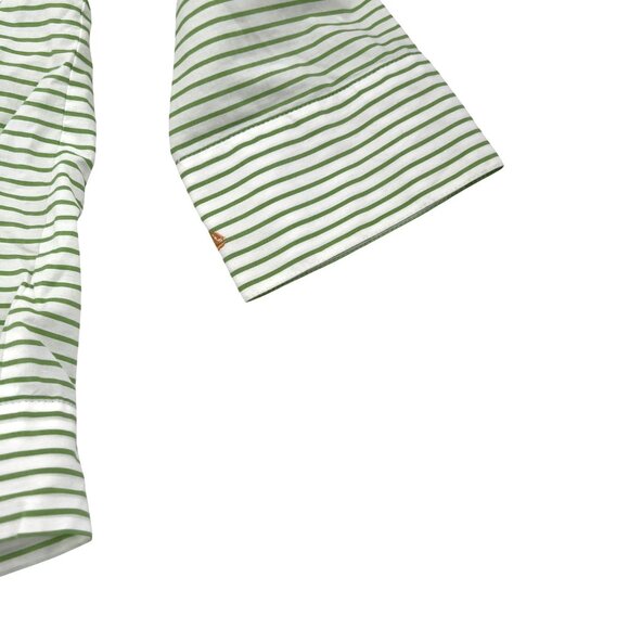 Liz Claiborne Women's Green Striped Tie Front Blouse Size 14 button down - Picture 3 of 7